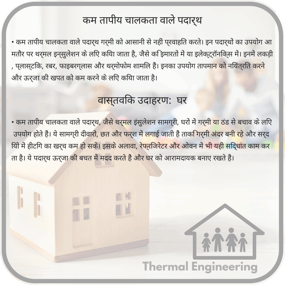 कम तापीय चालकता वाले पदार्थ
