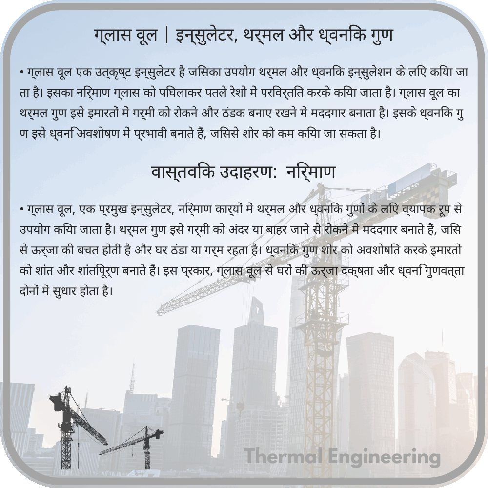 ग्लास वूल | इन्सुलेटर, थर्मल और ध्वनिक गुण