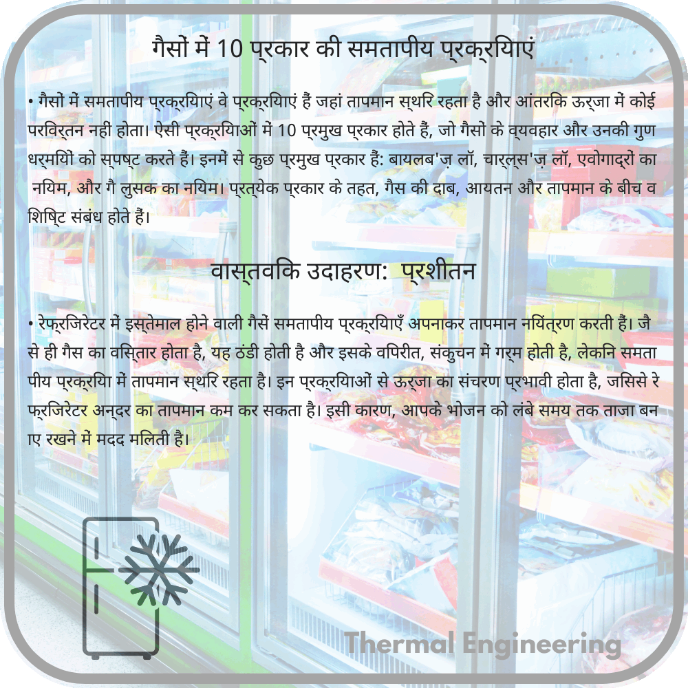 गैसों में 10 प्रकार की समतापीय प्रक्रियाएं