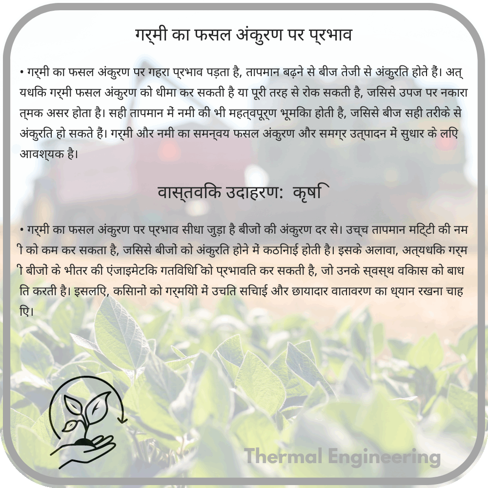 गर्मी का फसल अंकुरण पर प्रभाव