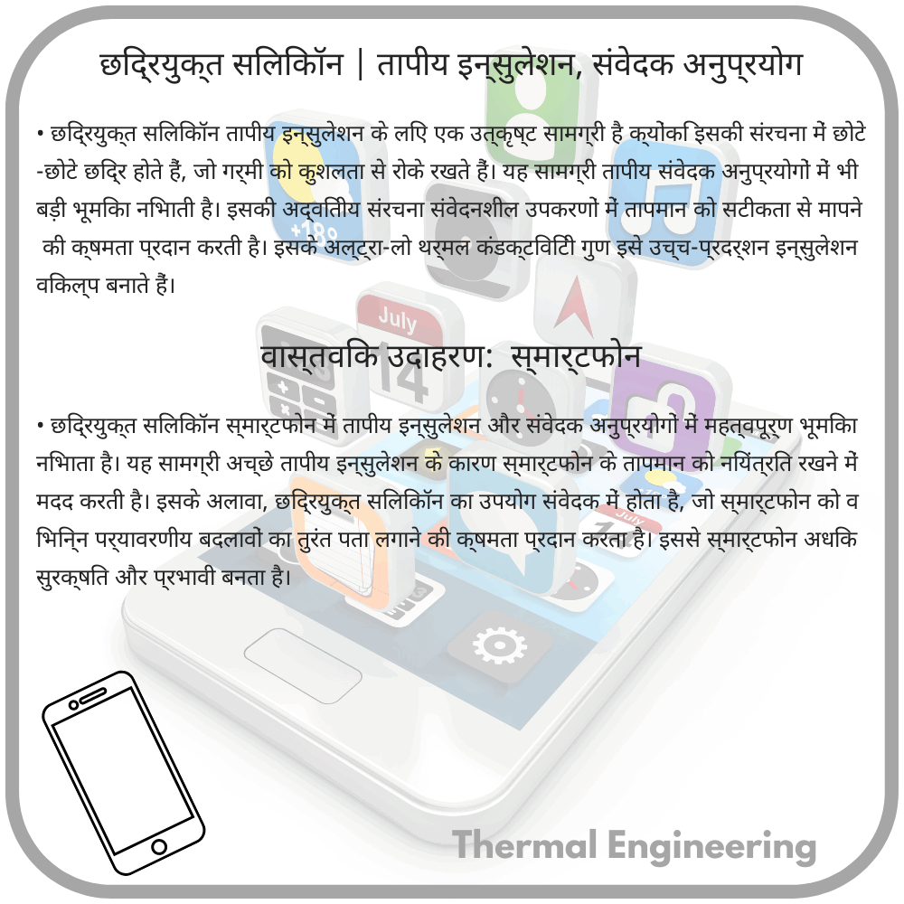 छिद्रयुक्त सिलिकॉन | तापीय इन्सुलेशन, संवेदक अनुप्रयोग