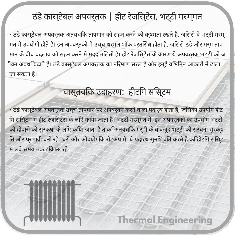 ठंडे कास्टेबल अपवर्तक | हीट रेजिस्टेंस, भट्टी मरम्मत