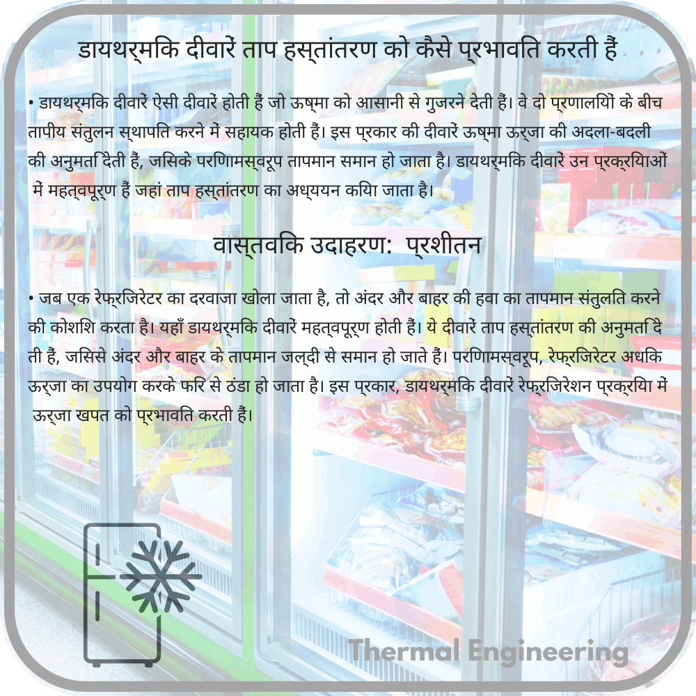 डायथर्मिक दीवारें ताप हस्तांतरण को कैसे प्रभावित करती हैं