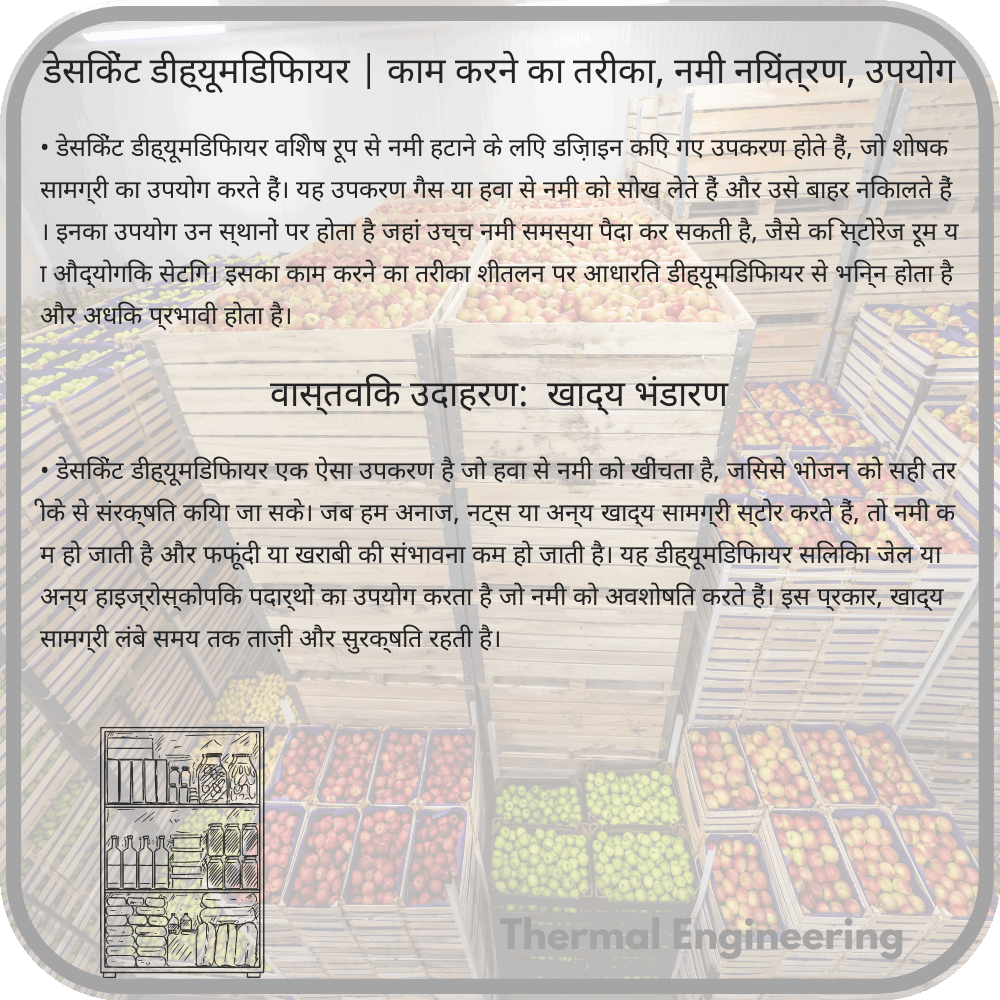 डेसिकेंट डीह्यूमिडिफायर | काम करने का तरीका, नमी नियंत्रण, उपयोग