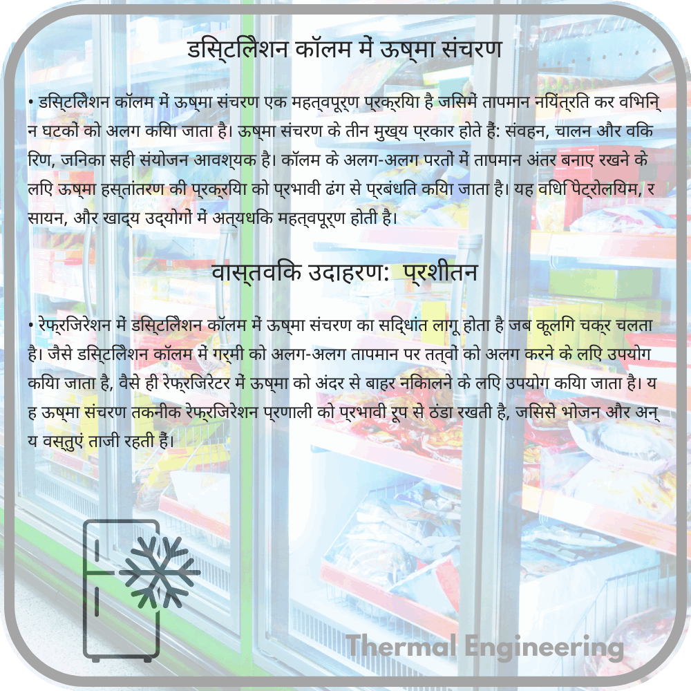 डिस्टिलेशन कॉलम में ऊष्मा संचरण