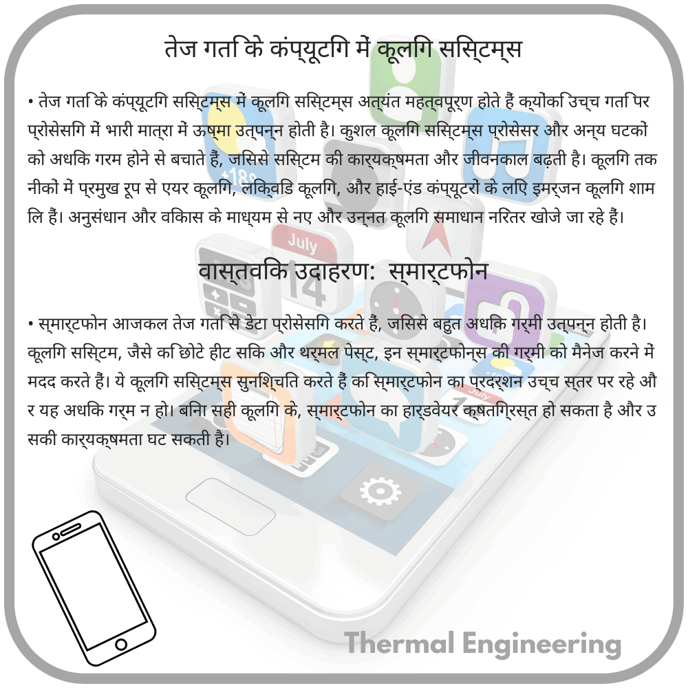 तेज गति के कंप्यूटिंग में कूलिंग सिस्टम्स