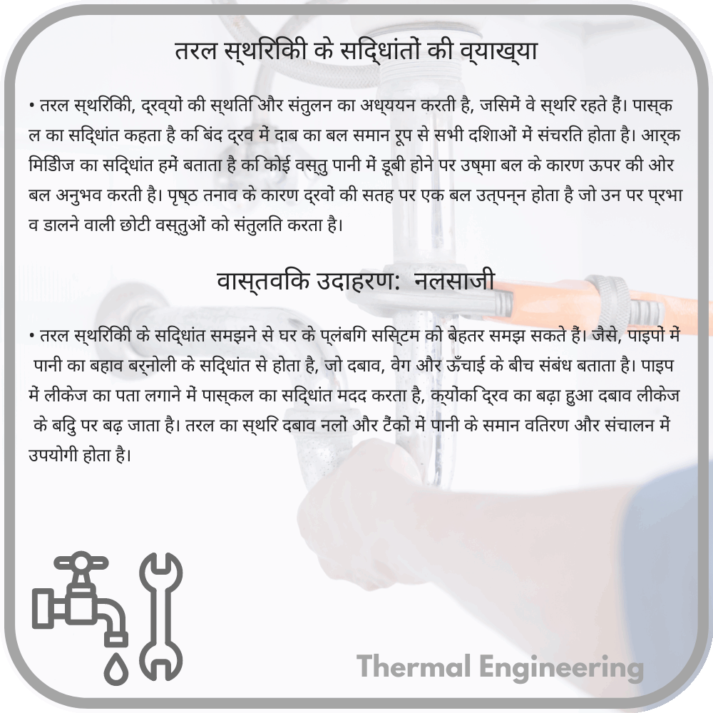 तरल स्थिरिकी के सिद्धांतों की व्याख्या
