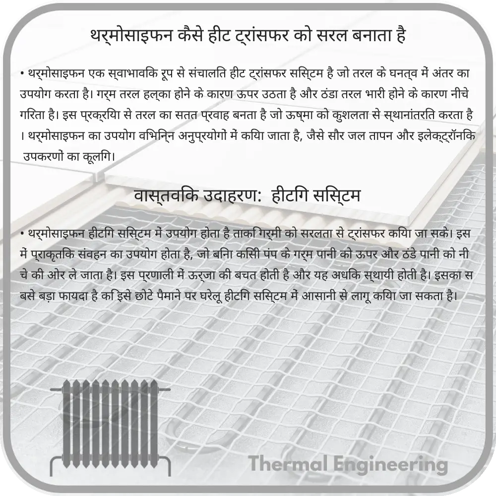 थर्मोसाइफन कैसे हीट ट्रांसफर को सरल बनाता है