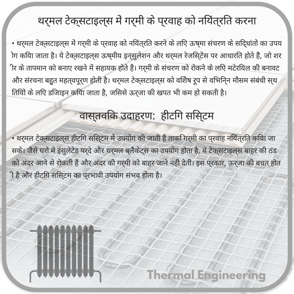 थर्मल टेक्सटाइल्स में गर्मी के प्रवाह को नियंत्रित करना