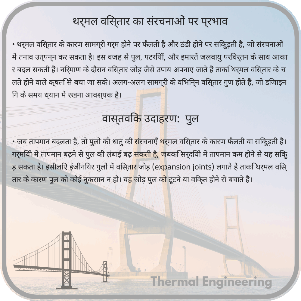 थर्मल विस्तार का संरचनाओं पर प्रभाव