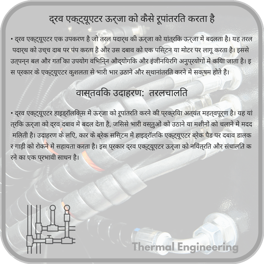 द्रव एक्ट्यूएटर ऊर्जा को कैसे रूपांतरित करता है