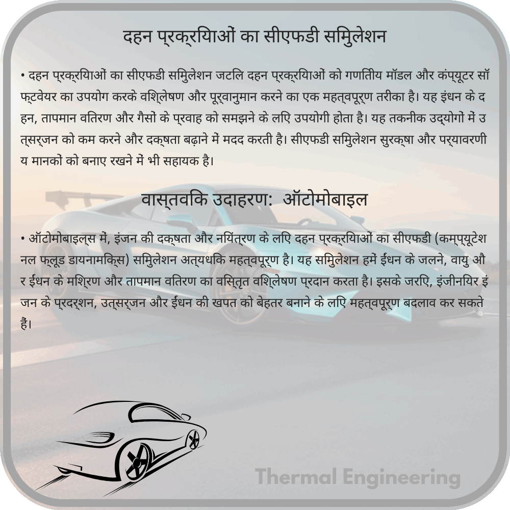दहन प्रक्रियाओं का सीएफडी सिमुलेशन