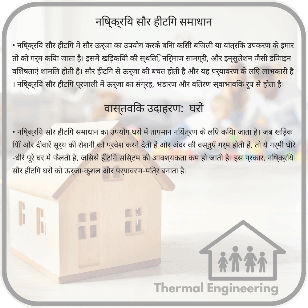 निष्क्रिय सौर हीटिंग समाधान