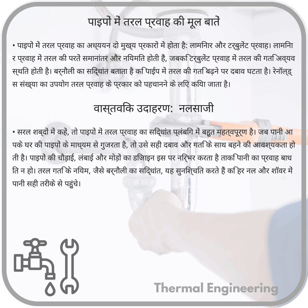 पाइपों में तरल प्रवाह की मूल बातें