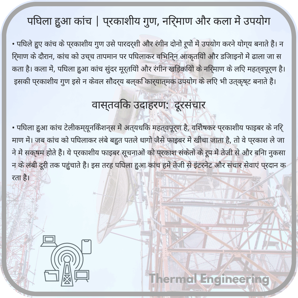 पिघला हुआ कांच | प्रकाशीय गुण, निर्माण और कला में उपयोग
