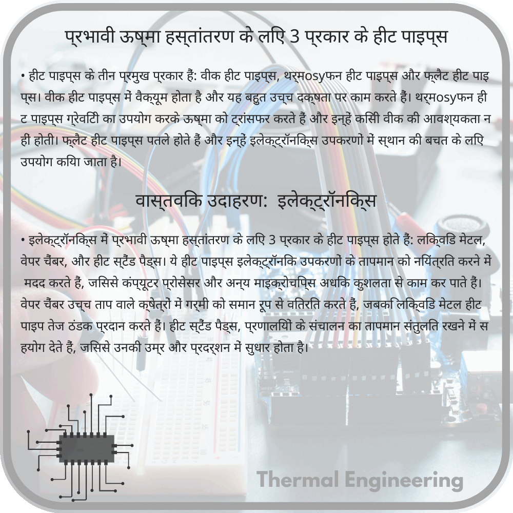 प्रभावी ऊष्मा हस्तांतरण के लिए 3 प्रकार के हीट पाइप्स