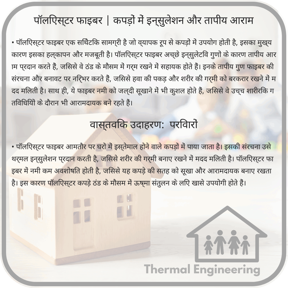 पॉलिएस्टर फाइबर | कपड़ों में इन्सुलेशन और तापीय आराम