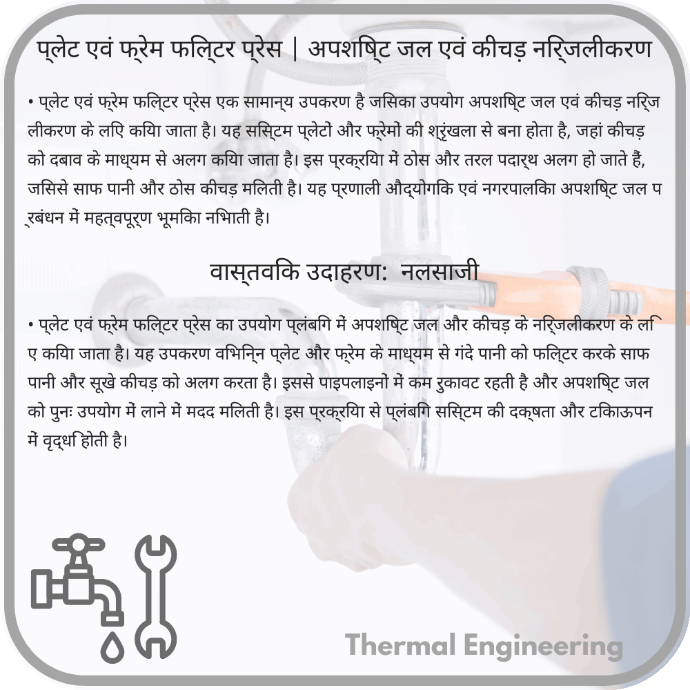 प्लेट एवं फ्रेम फिल्टर प्रेस | अपशिष्ट जल एवं कीचड़ निर्जलीकरण