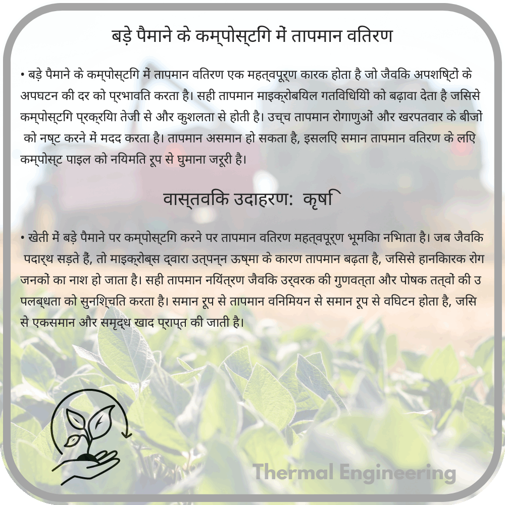 बड़े पैमाने के कम्पोस्टिंग में तापमान वितरण