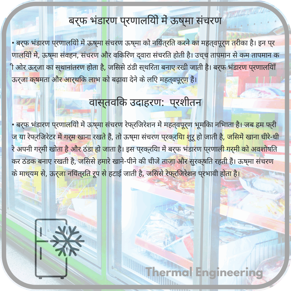 बर्फ भंडारण प्रणालियों में ऊष्मा संचरण
