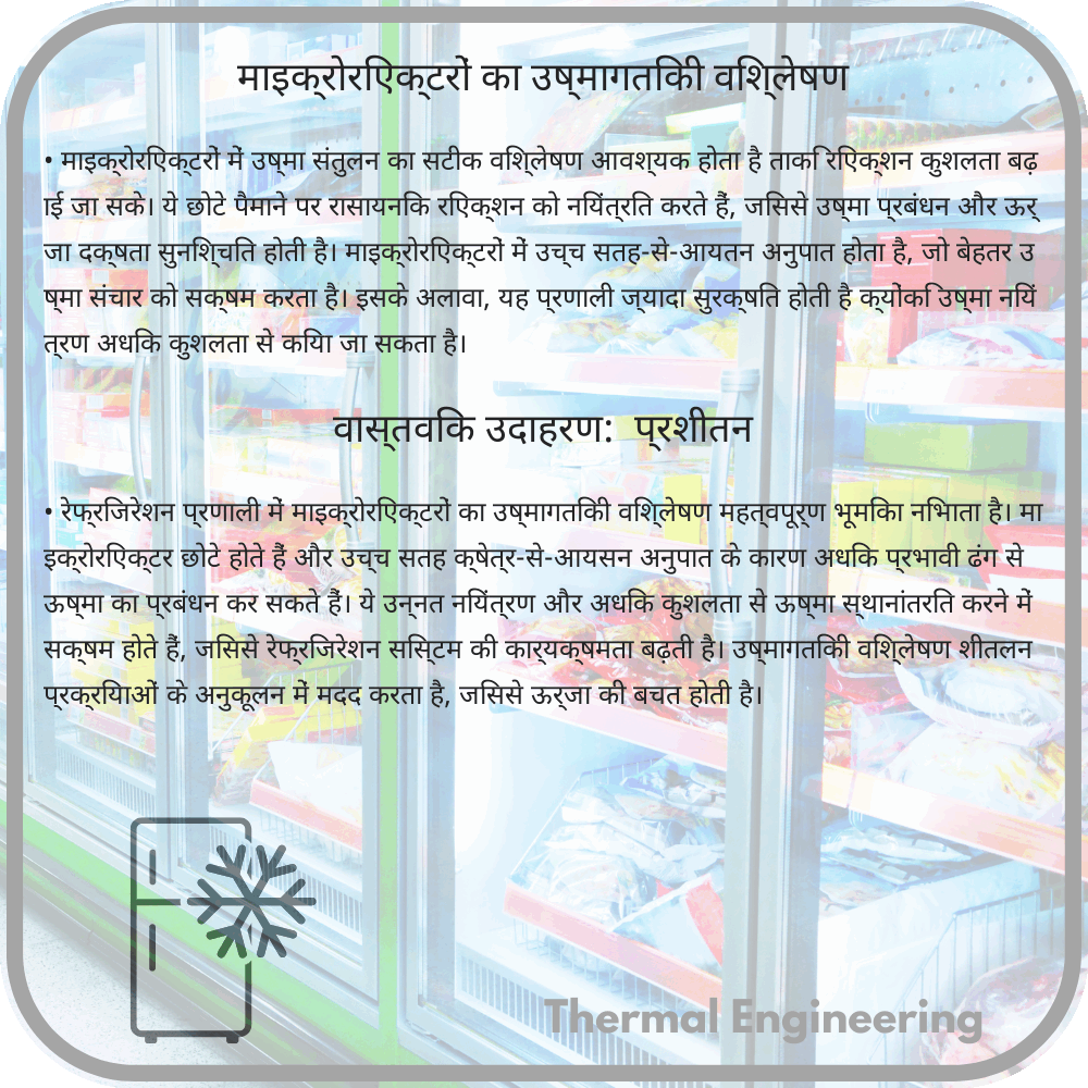 माइक्रोरिएक्टरों का उष्मागतिकी विश्लेषण