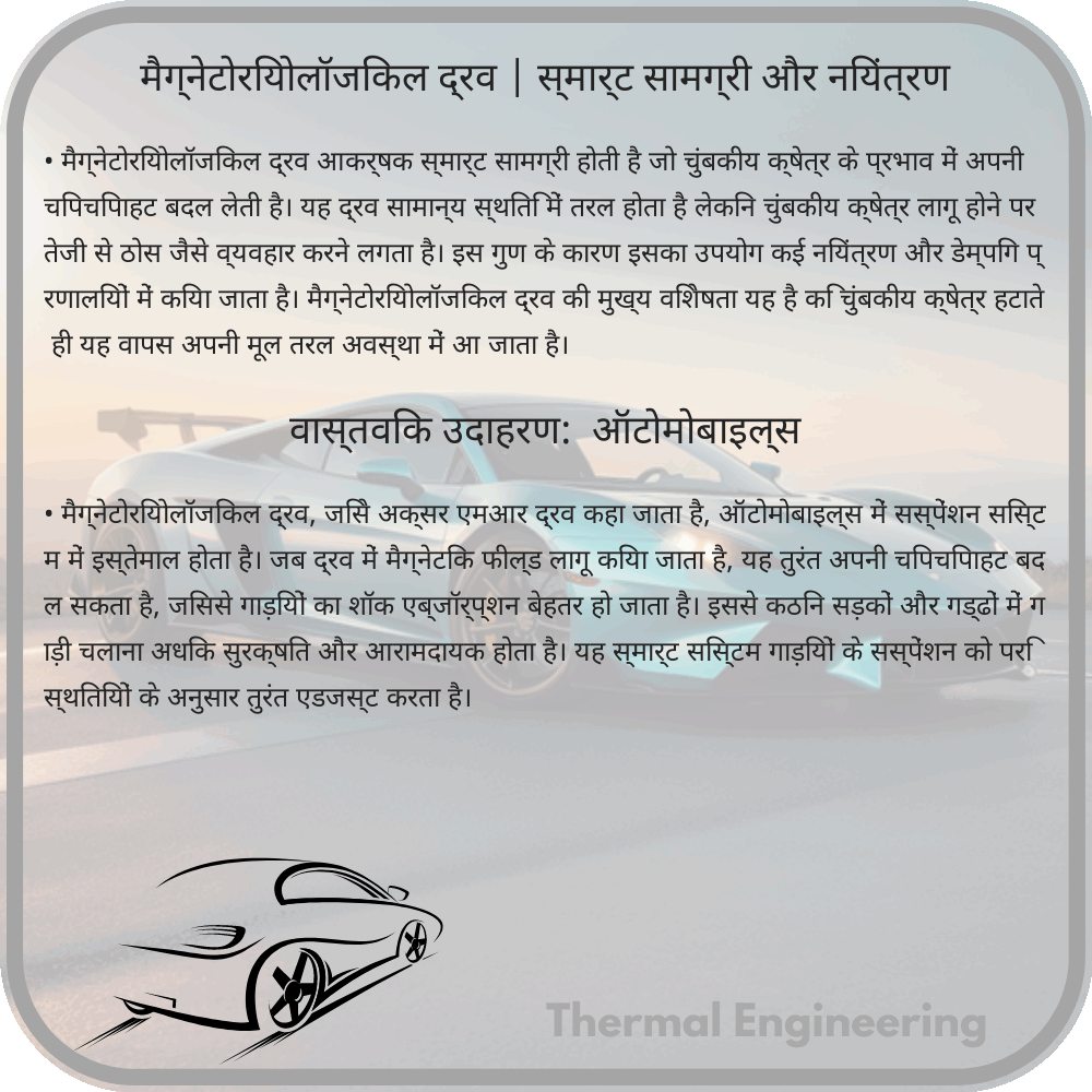 मैग्नेटोरियोलॉजिकल द्रव | स्मार्ट सामग्री और नियंत्रण