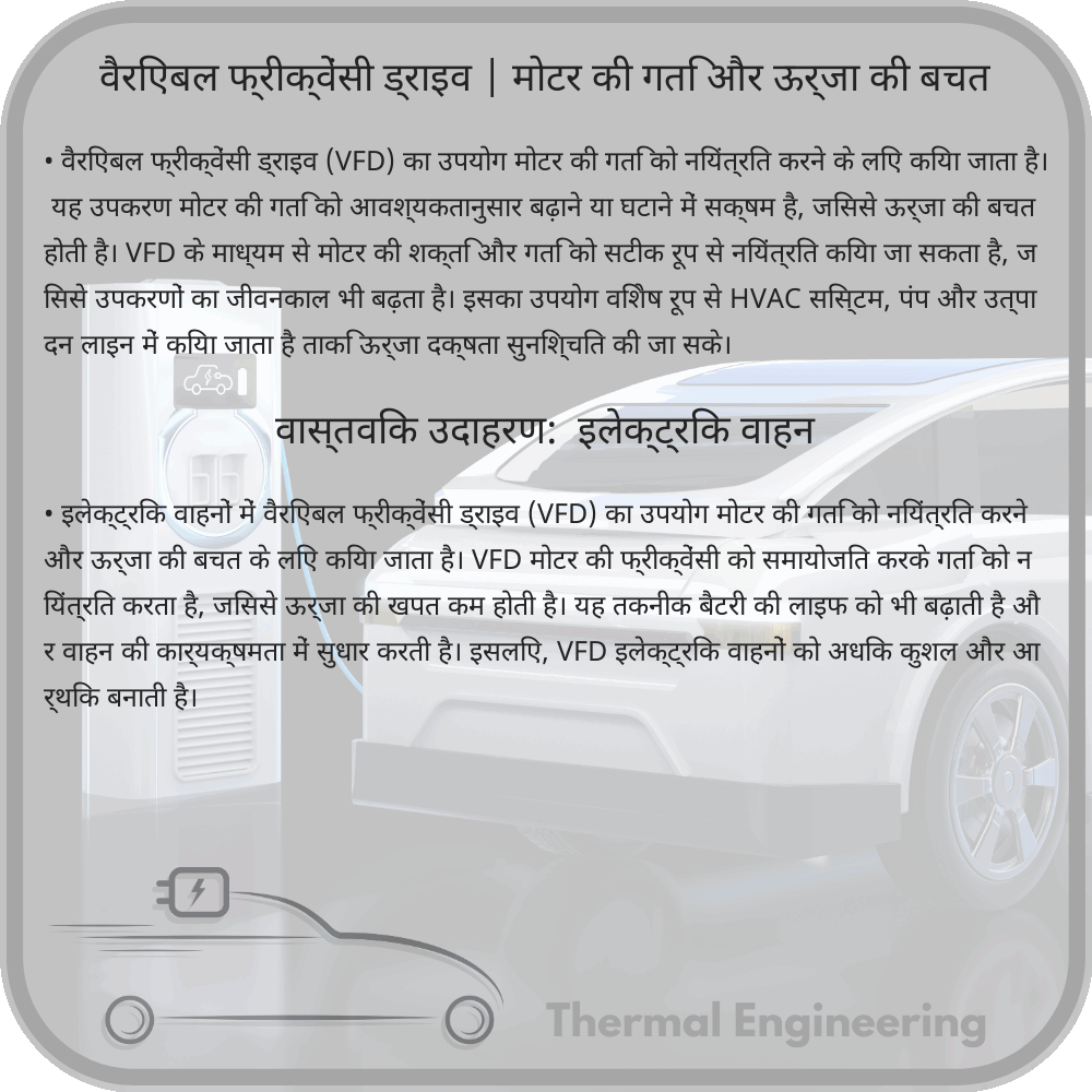 वैरिएबल फ्रीक्वेंसी ड्राइव | मोटर की गति और ऊर्जा की बचत