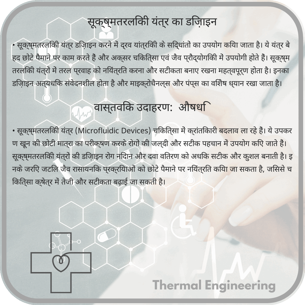 सूक्ष्मतरलिकी यंत्र का डिज़ाइन
