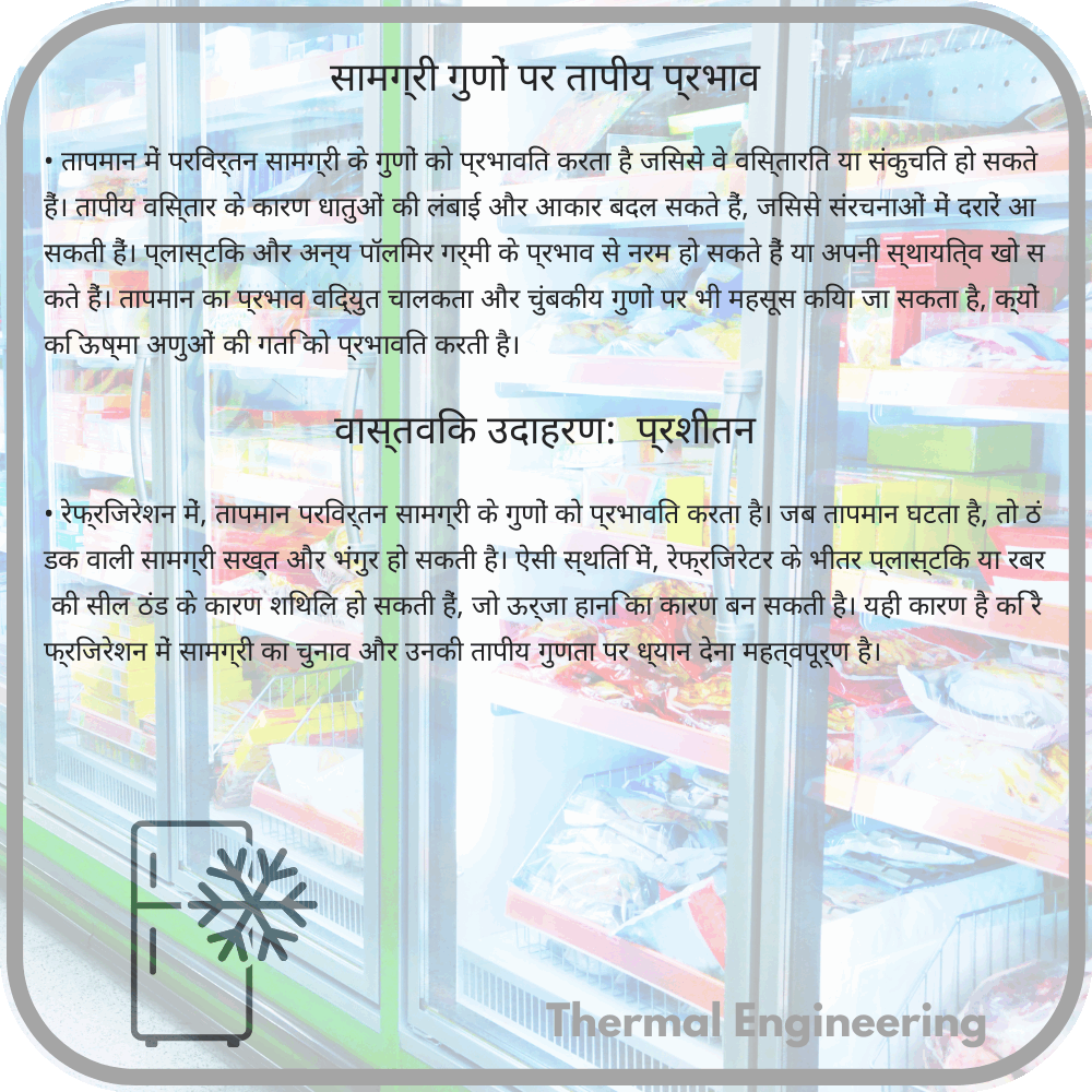 सामग्री गुणों पर तापीय प्रभाव