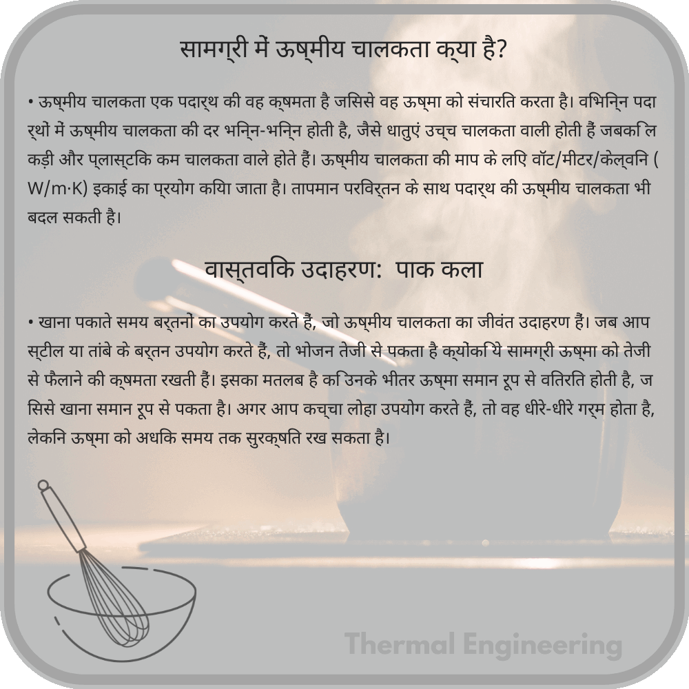 सामग्री में ऊष्मीय चालकता क्या है?