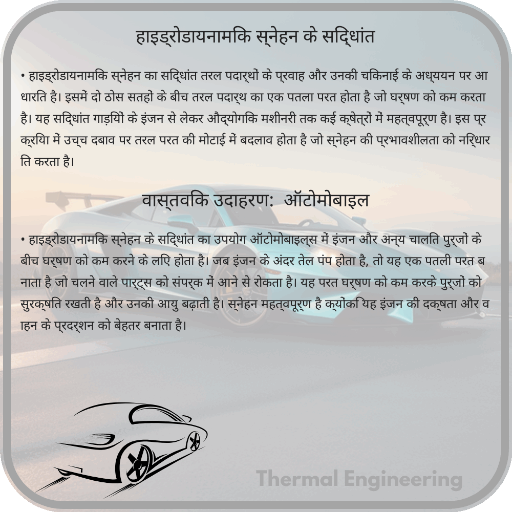 हाइड्रोडायनामिक स्नेहन के सिद्धांत
