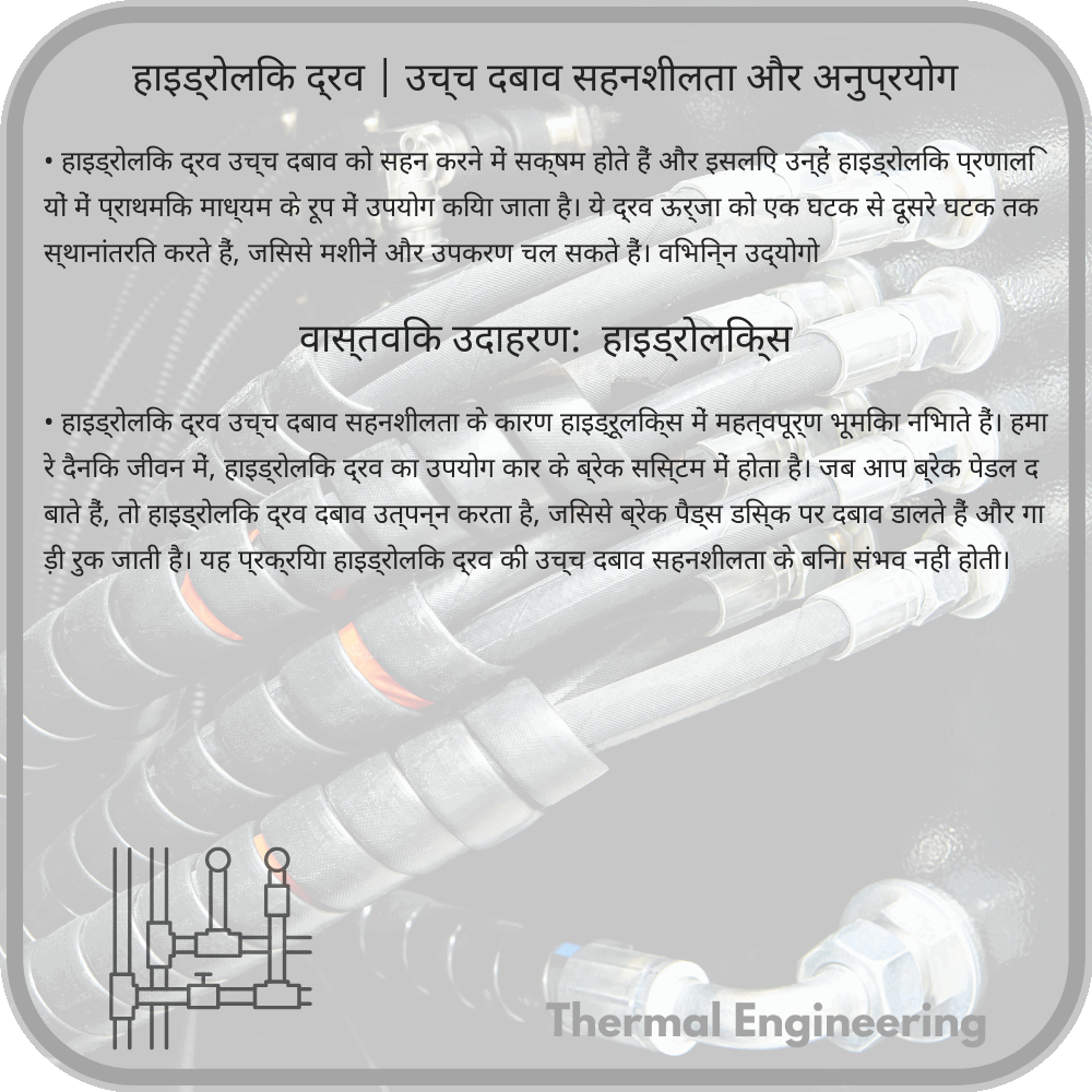 हाइड्रोलिक द्रव | उच्च दबाव सहनशीलता और अनुप्रयोग
