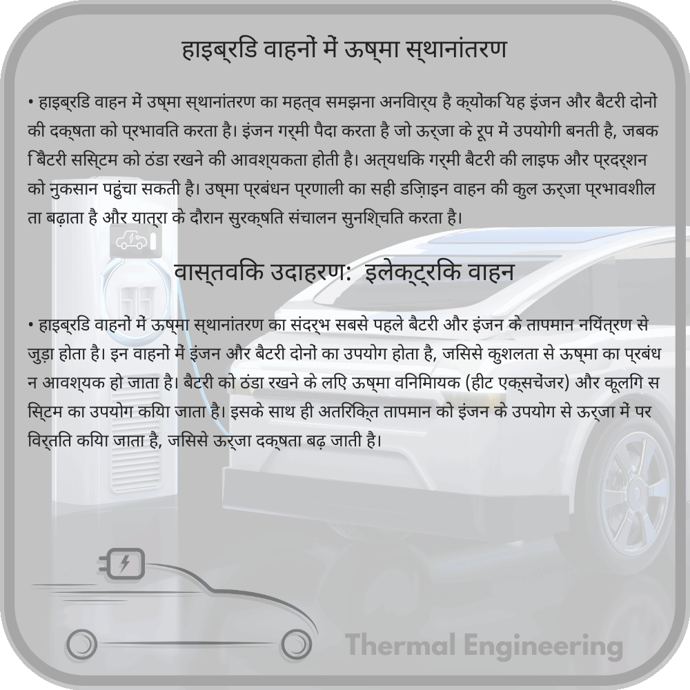 हाइब्रिड वाहनों में ऊष्मा स्थानांतरण