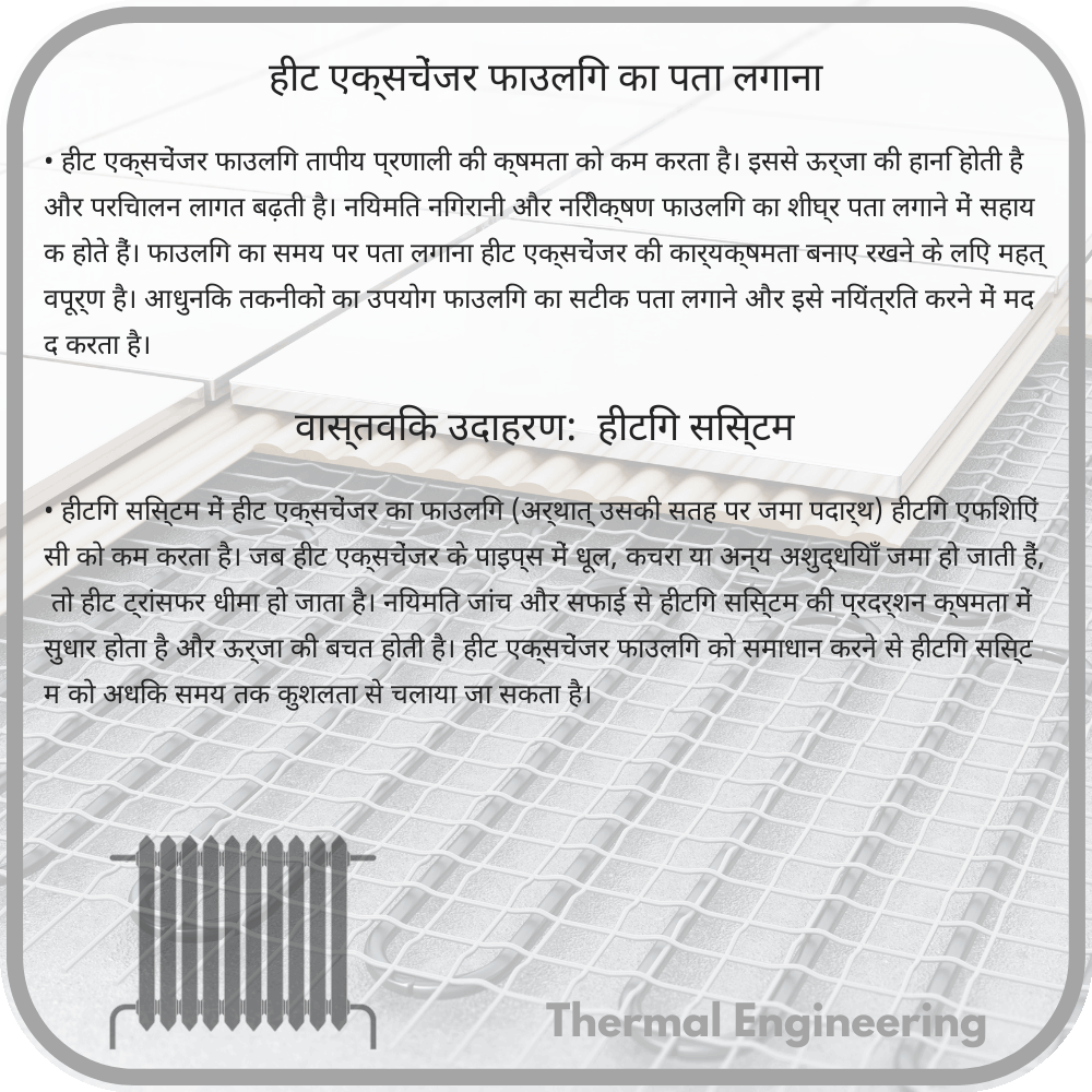 हीट एक्सचेंजर फाउलिंग का पता लगाना