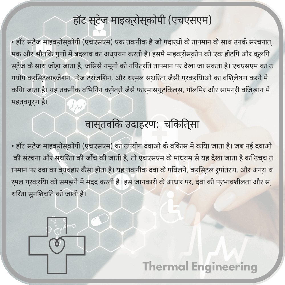 हॉट स्टेज माइक्रोस्कोपी (एचएसएम)