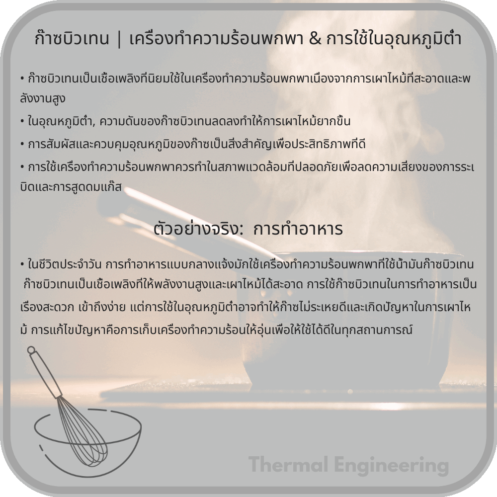 ก๊าซบิวเทน | เครื่องทำความร้อนพกพา & การใช้ในอุณหภูมิต่ำ