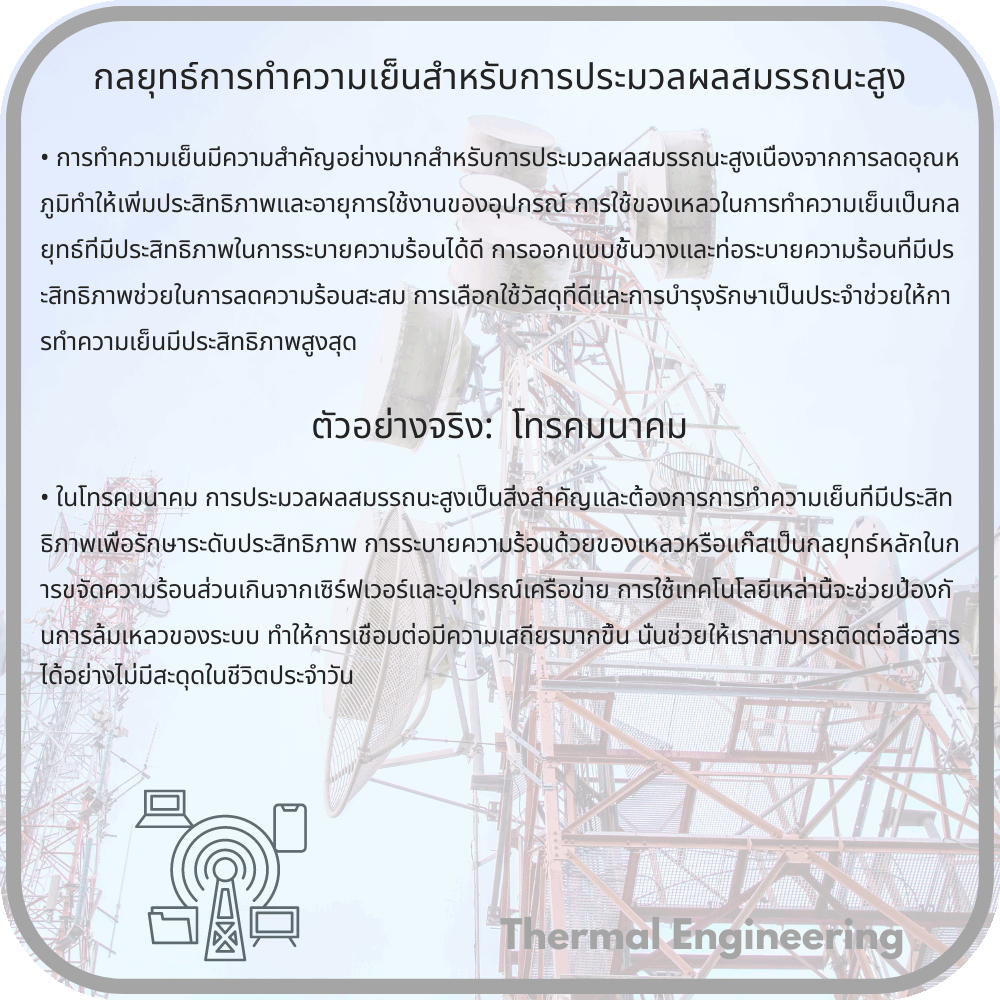 กลยุทธ์การทำความเย็นสำหรับการประมวลผลสมรรถนะสูง