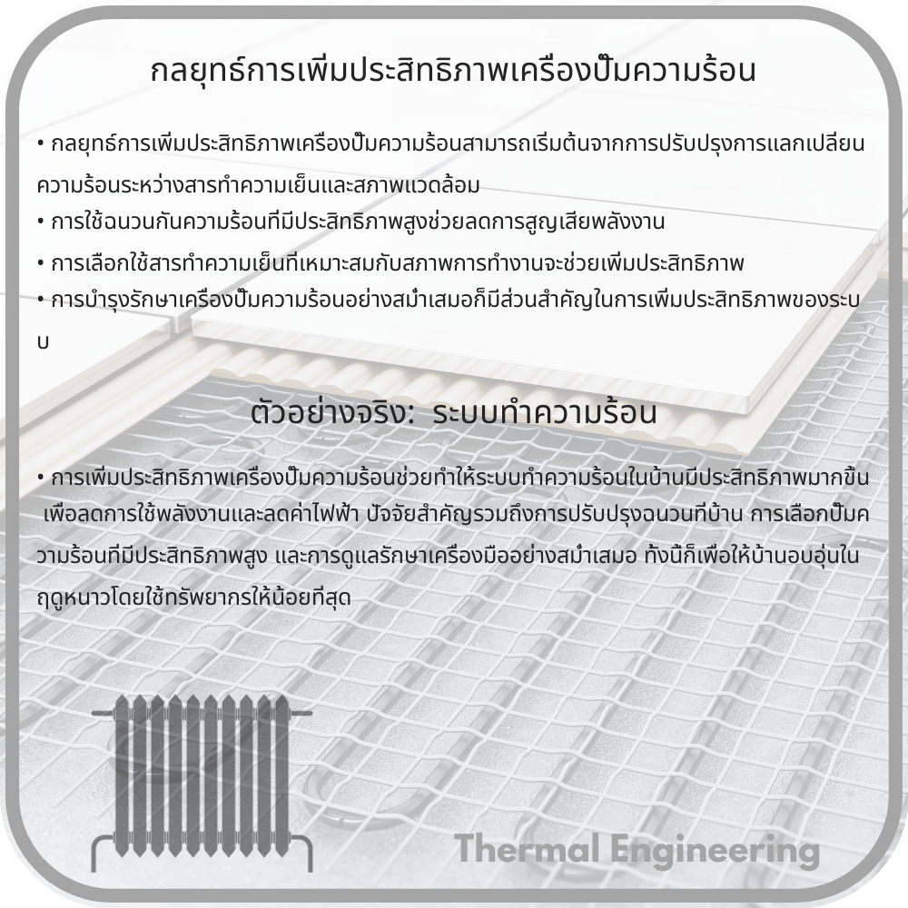 กลยุทธ์การเพิ่มประสิทธิภาพเครื่องปั๊มความร้อน