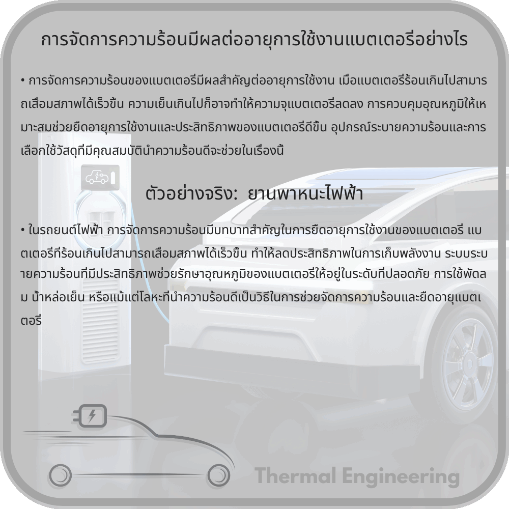 การจัดการความร้อนมีผลต่ออายุการใช้งานแบตเตอรี่อย่างไร