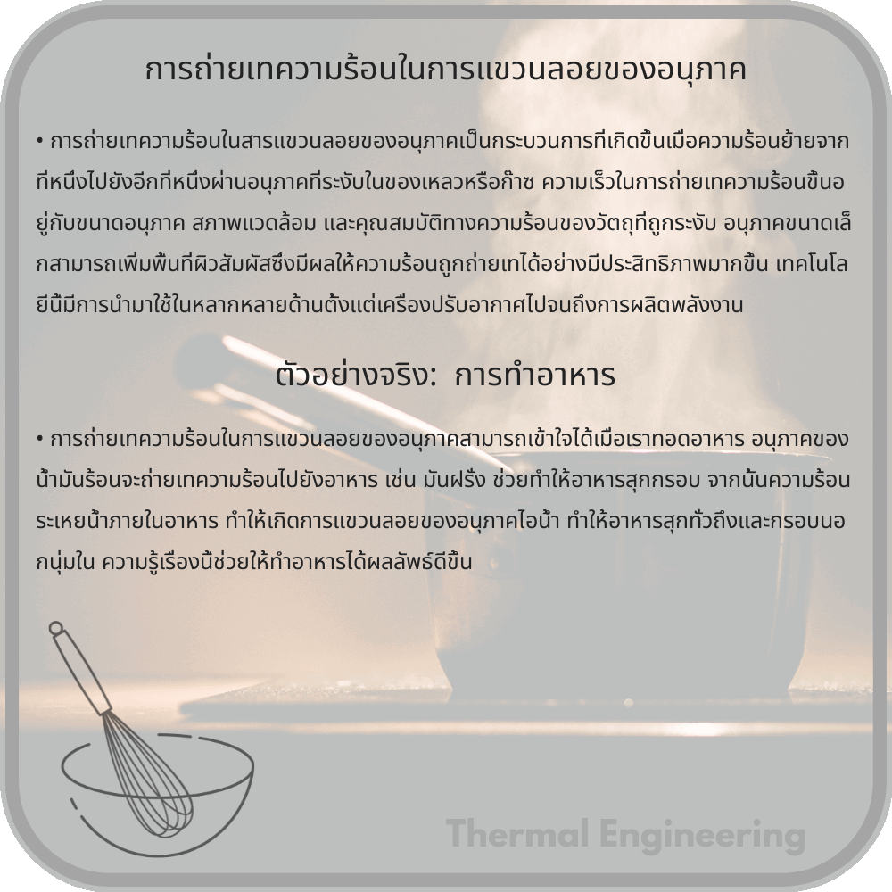การถ่ายเทความร้อนในการแขวนลอยของอนุภาค