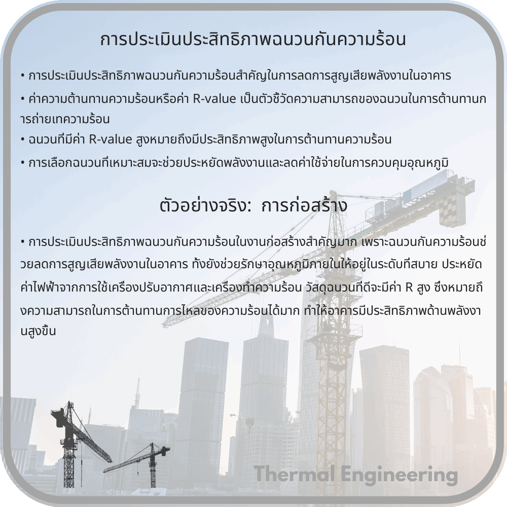 การประเมินประสิทธิภาพฉนวนกันความร้อน