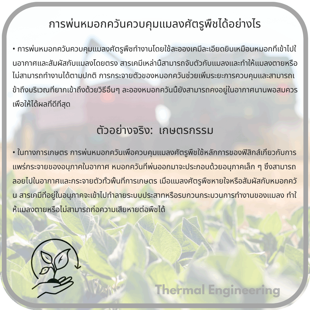 การพ่นหมอกควันควบคุมแมลงศัตรูพืชได้อย่างไร