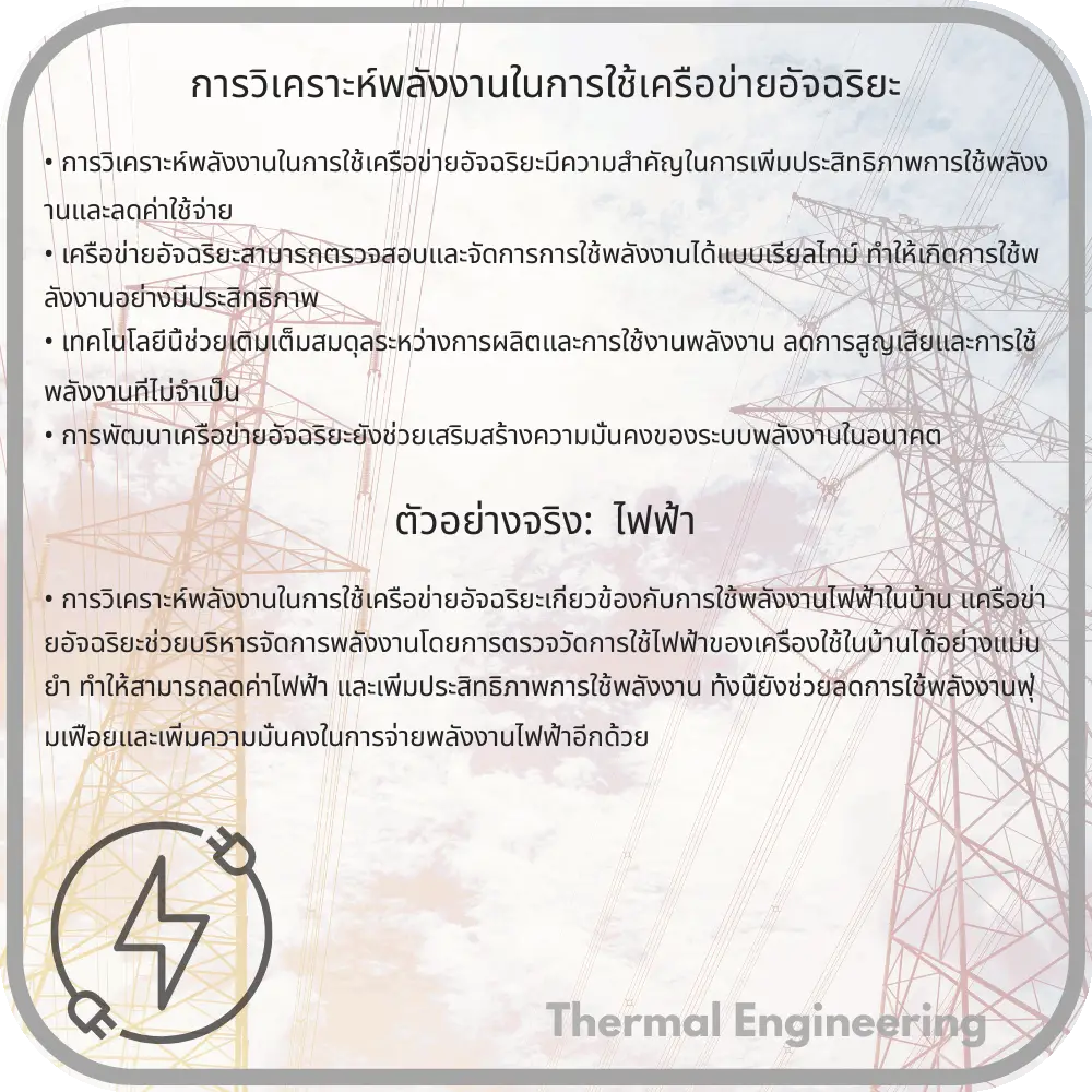 การวิเคราะห์พลังงานในการใช้เครือข่ายอัจฉริยะ