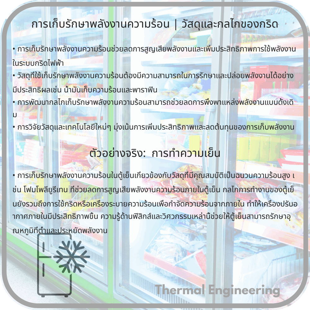 การเก็บรักษาพลังงานความร้อน | วัสดุและกลไกของกริด