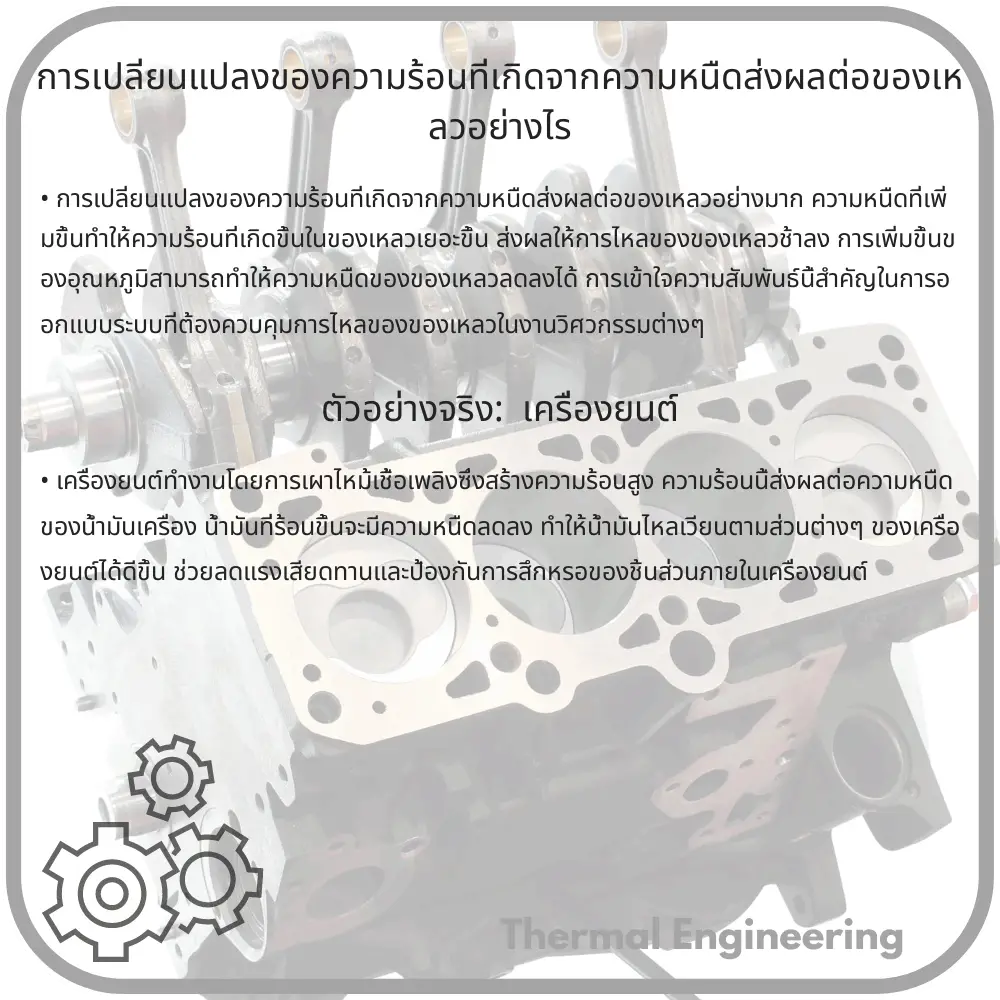 การเปลี่ยนแปลงของความร้อนที่เกิดจากความหนืดส่งผลต่อของเหลวอย่างไร