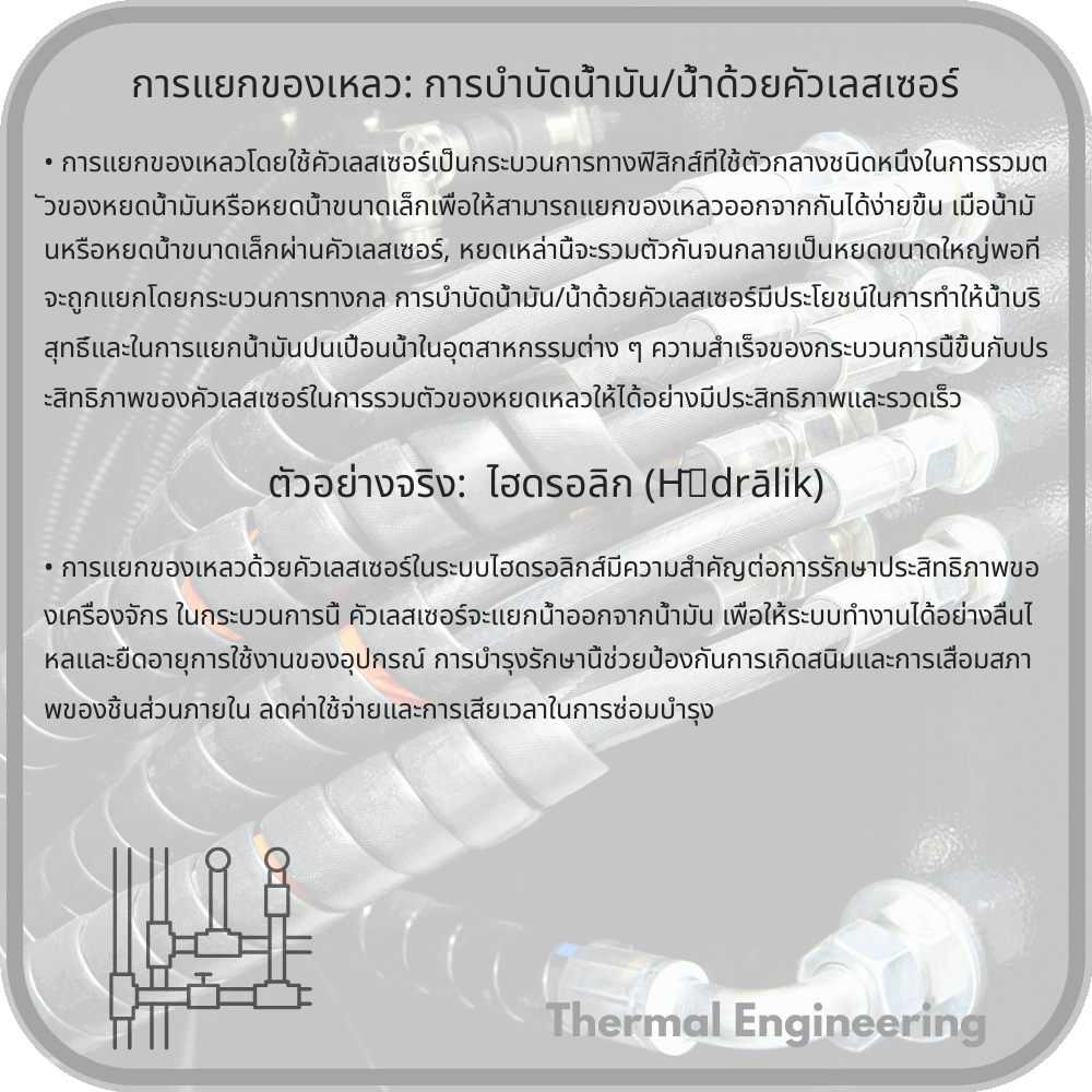 การแยกของเหลว: การบำบัดน้ำมัน/น้ำด้วยคัวเลสเซอร์