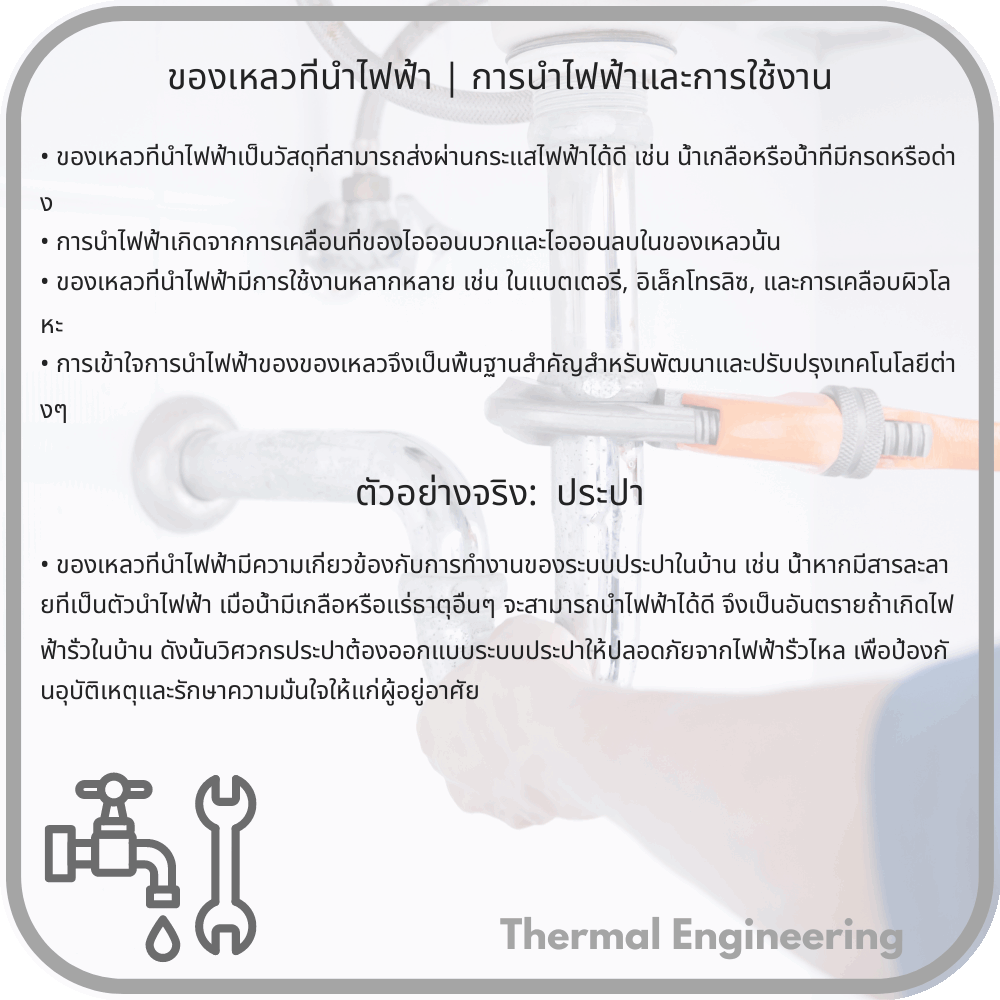 ของเหลวที่นำไฟฟ้า | การนำไฟฟ้าและการใช้งาน