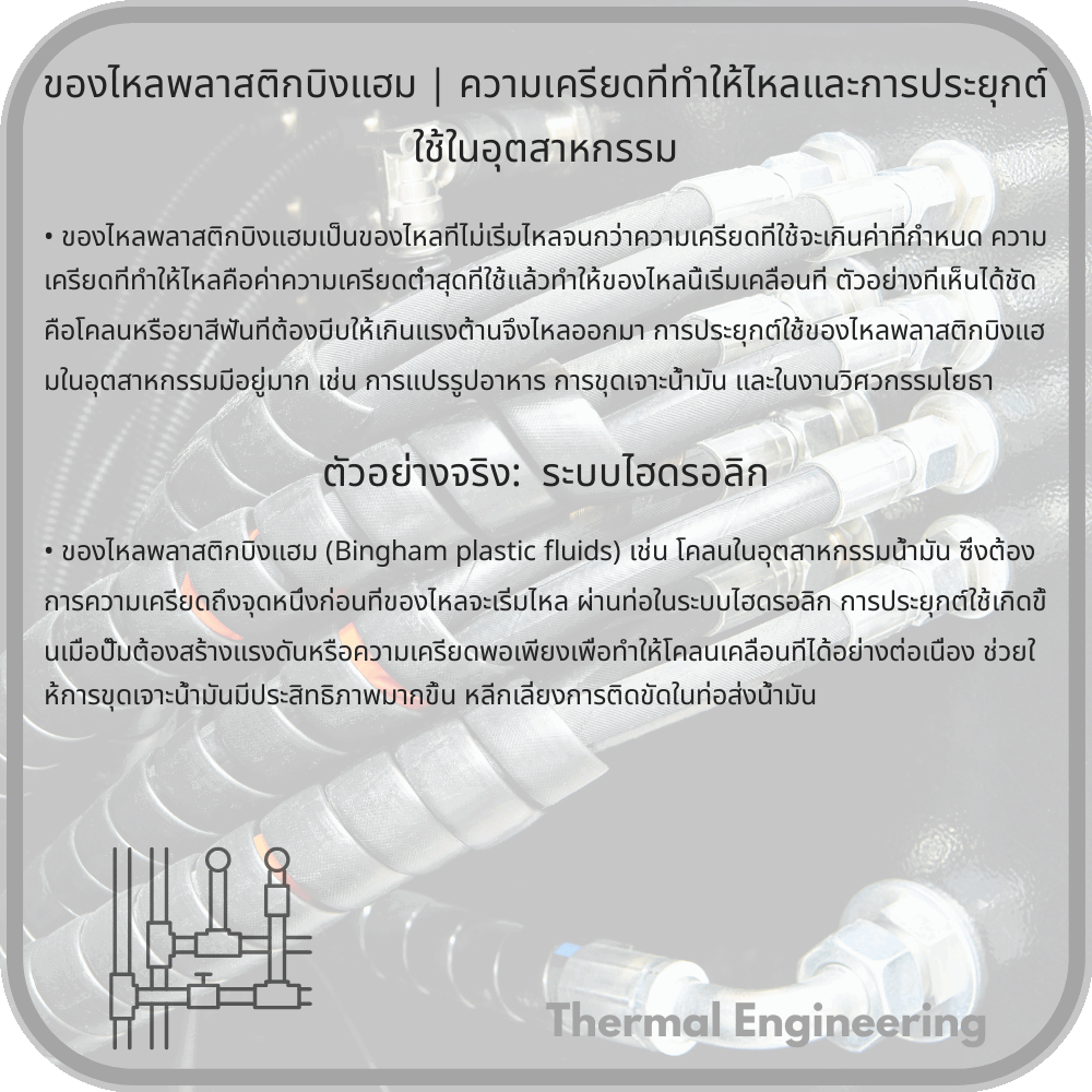 ของไหลพลาสติกบิงแฮม | ความเครียดที่ทำให้ไหลและการประยุกต์ใช้ในอุตสาหกรรม