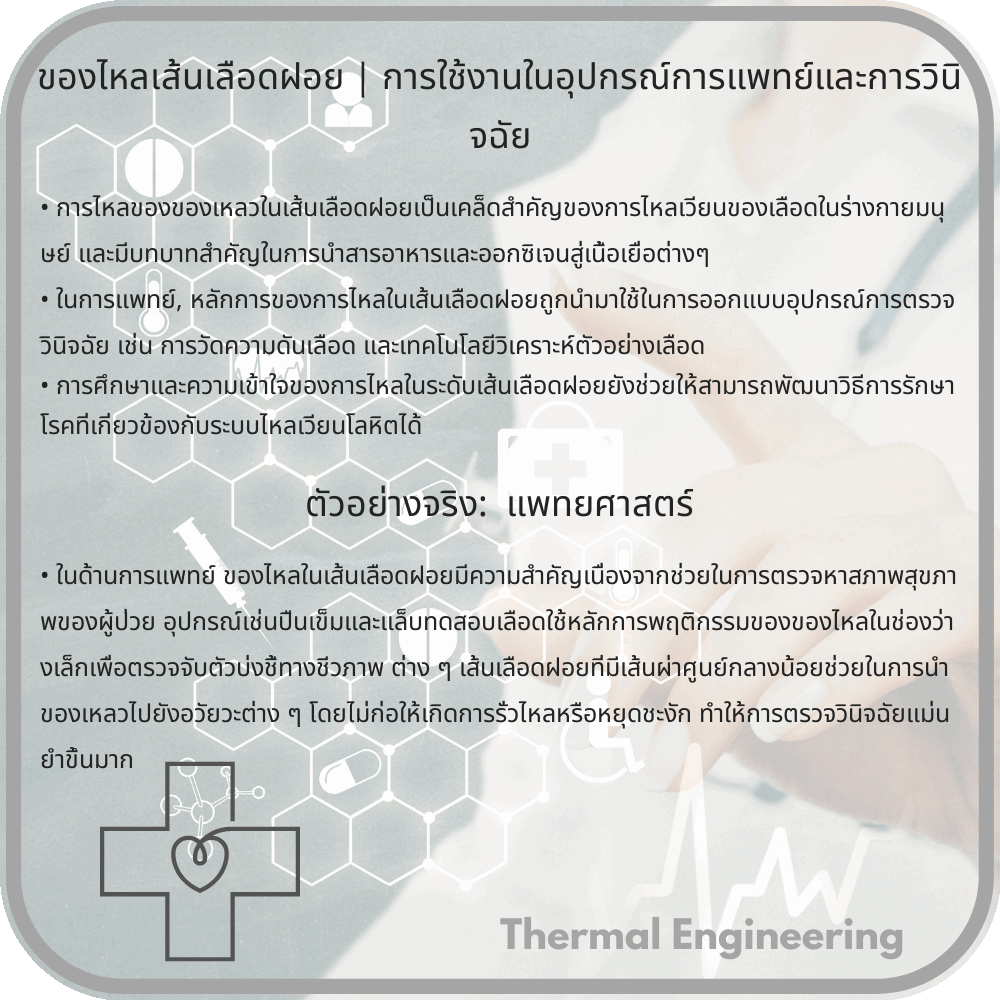ของไหลเส้นเลือดฝอย | การใช้งานในอุปกรณ์การแพทย์และการวินิจฉัย