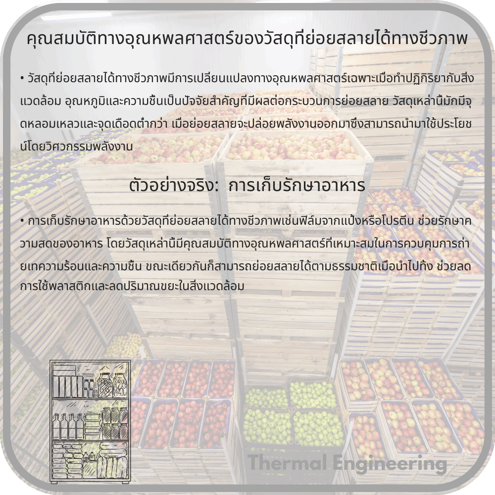 คุณสมบัติทางอุณหพลศาสตร์ของวัสดุที่ย่อยสลายได้ทางชีวภาพ